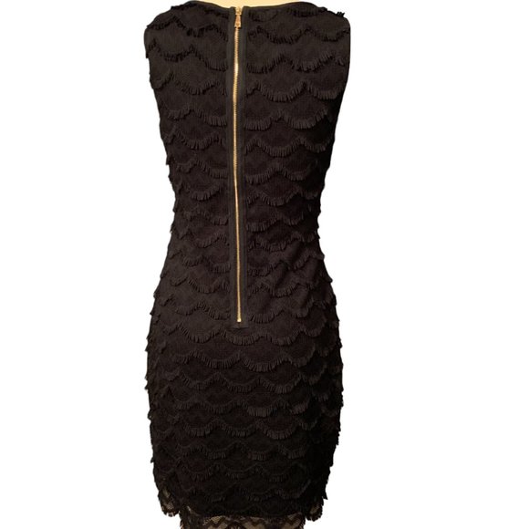 Guess Sleeveless Scallop Fringe Eyelash Lace Mini Dress - Picture 4 of 8